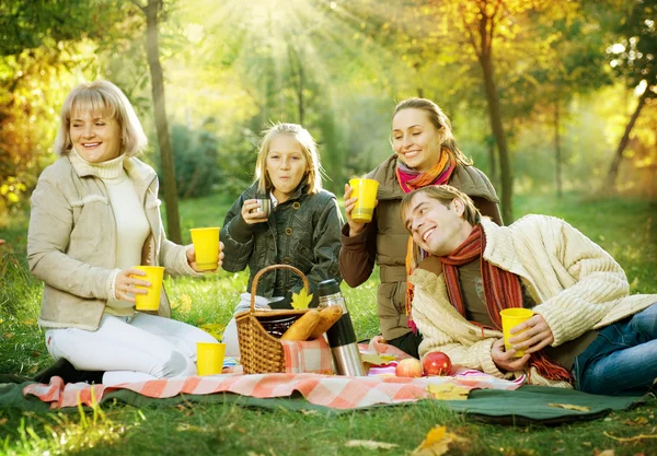 Happy Family in a Park. Picnic — Stock Photo, Image