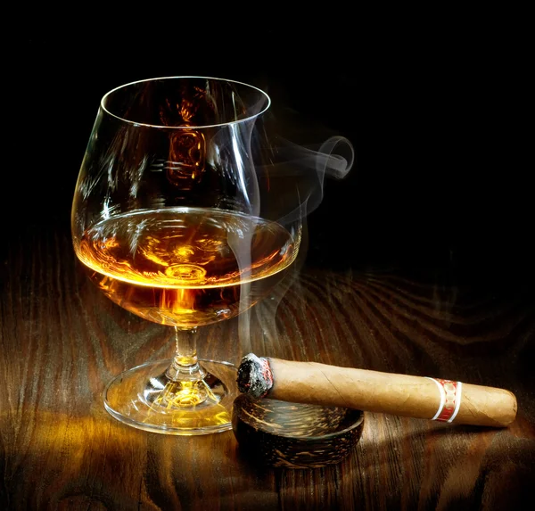 Cigar And Cognac — Stock Photo, Image