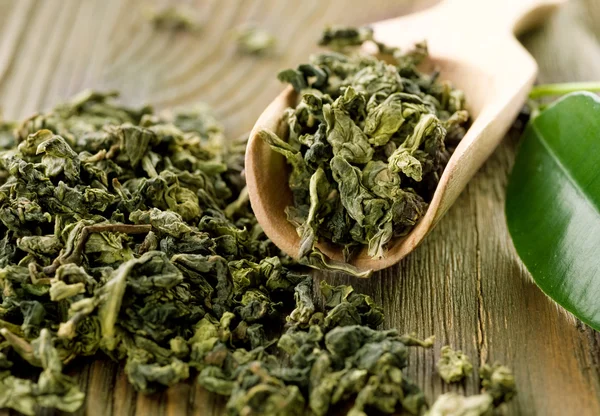 Високоякісний зелений чай крупним планом — стокове фото