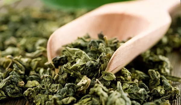 Closeup de chá verde de alta qualidade — Fotografia de Stock