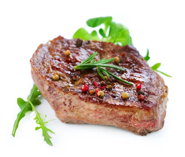 Grilled Beef Steak Isolated On a White Background — Stock Photo, Image
