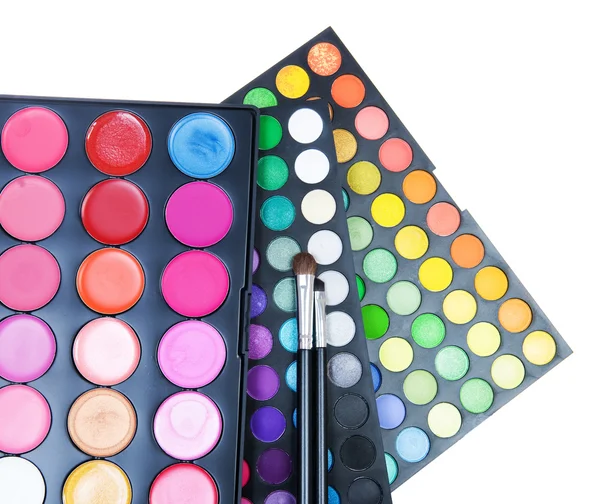Professionele make-up ingesteld op wit. heldere kleuren — Stockfoto