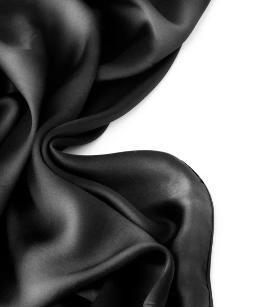 Seta nera naturale su bianco — Foto Stock