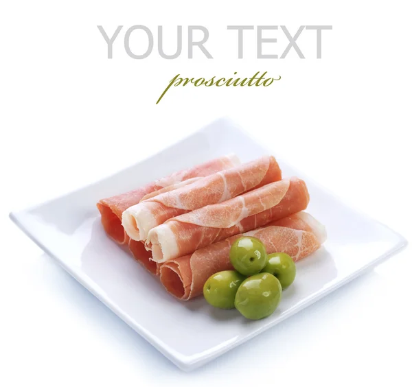 Fresh prosciutto rolls — Stock Photo, Image