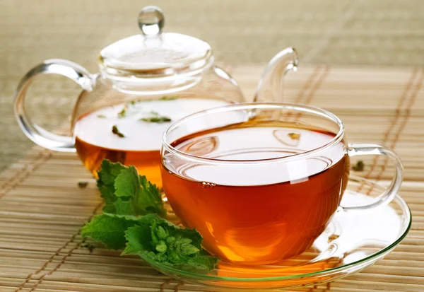 健康茶与薄荷 — 图库照片