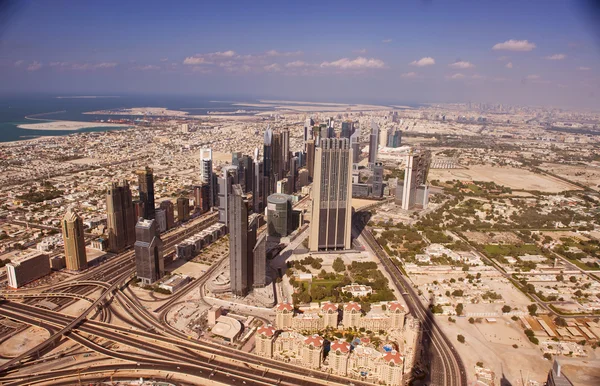 DUBAI, UAE. - NOVEMBER 29 : Dubai, the top view on Dubai from th — Stock Photo, Image