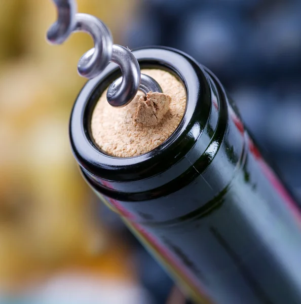 Vinflaska närbild — Stockfoto