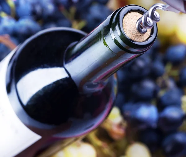 Крупним планом пляшку вина — стокове фото
