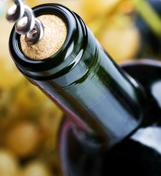 Closeup láhev vína — Stock fotografie