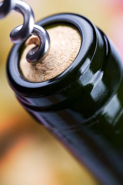 Wijnfles close-up — Stockfoto