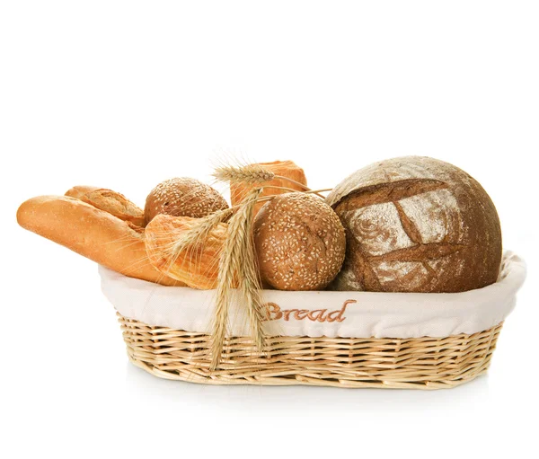 Bageri bröd över vita — Stockfoto