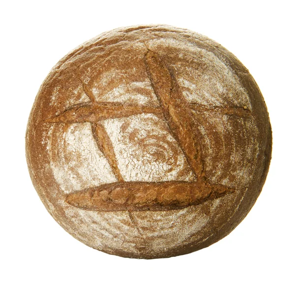 Pan de panadería individual sobre blanco — Foto de Stock