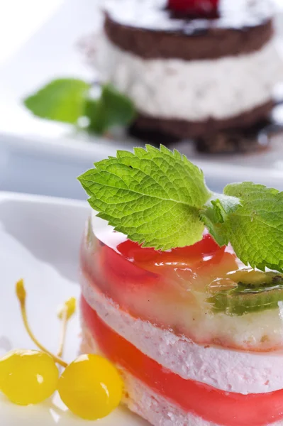 Torten-Nahaufnahme. leichtes Dessert — Stockfoto