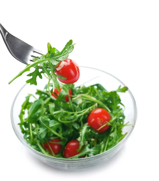 Gezond fruit salade over Wit — Stockfoto