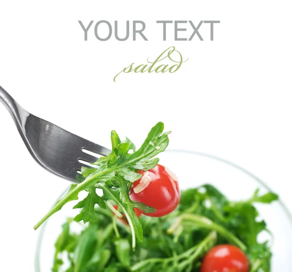 건강 한 야채 샐러드 흰색 절연 — 스톡 사진
