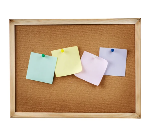 Paper On Isolated Cork Notice Board — Stock Photo, Image