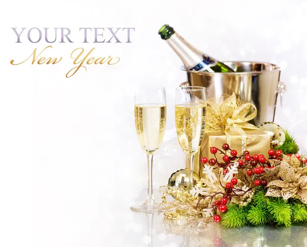 香槟。新年除夕。庆祝活动 — 图库照片