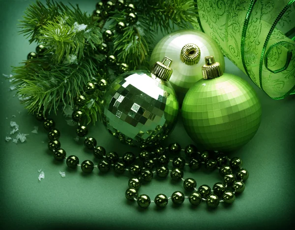 Vánoční dekorace. Zelená — Stock fotografie