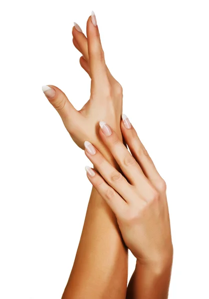 Piękne kobiece dłonie. pojęcie manicure — Zdjęcie stockowe