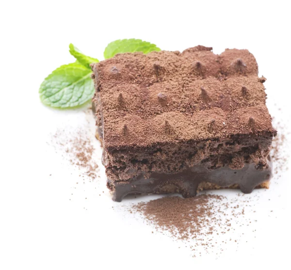 Schokoladenkuchen Trüffel über Weiß — Stockfoto