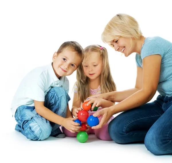 Children playing on the floor.Happy kids.Education. Stock Image
