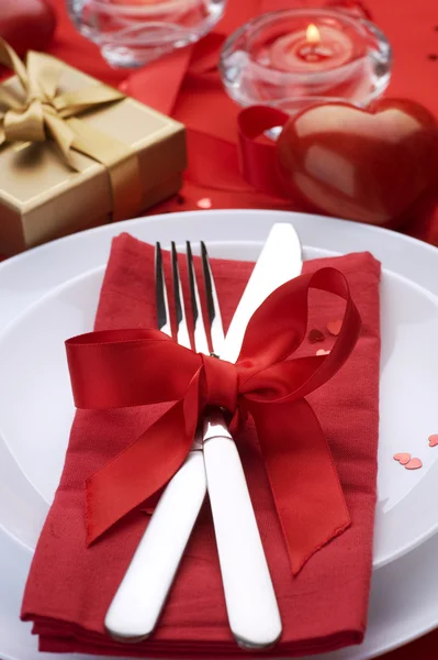 Romantic Dinner. Place setting for Valentine's Day Royalty Free Stock Photos
