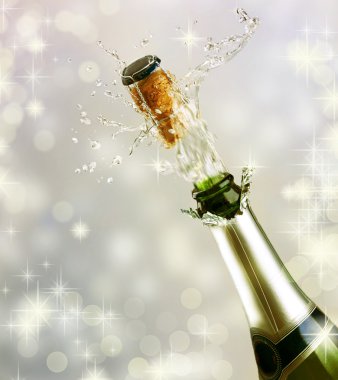Champagne explosion. Celebrating concept