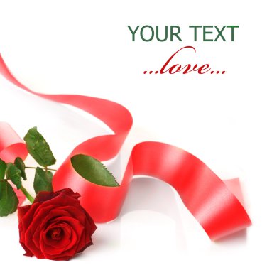 Red Rose And Ribbon Corner clipart