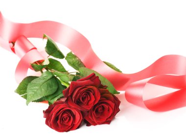 Red Roses And Ribbon clipart