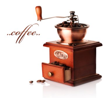 Coffee Grinder Over White clipart