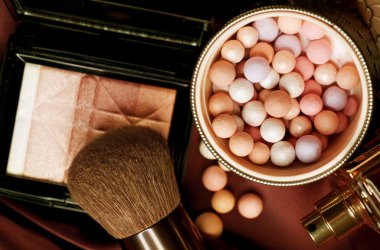 Make-up. Makeup accessories background clipart