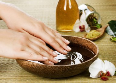 Hands Spa. Manicure concept clipart