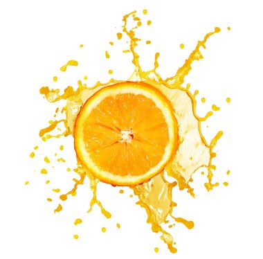 portakal suyu izole üzerinde beyaz sıçramasına