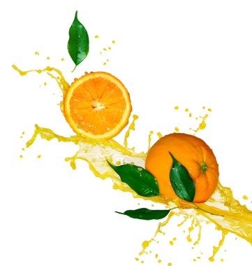 Orange juice isolated on white clipart