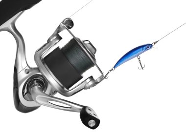 Fishing Reel Over White clipart