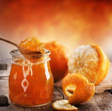 Orange homemade jam clipart