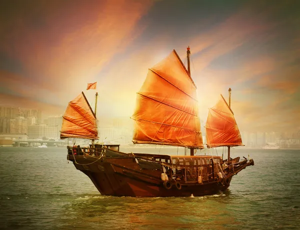 Hong kong haraburdí loď — Stock fotografie