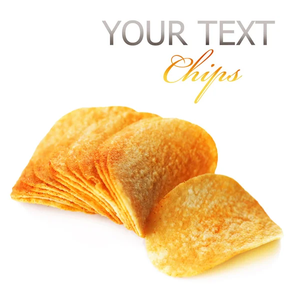 Potato Chips Isolated On White — Stock Photo, Image
