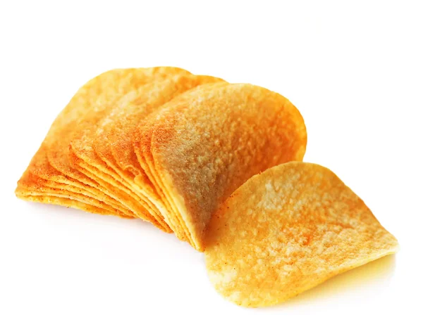 Potato Chips Over White — Stock Photo, Image