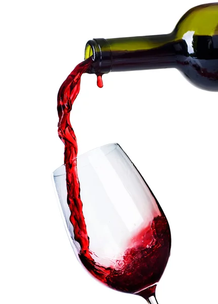 Červené víno nalévá — Stock fotografie