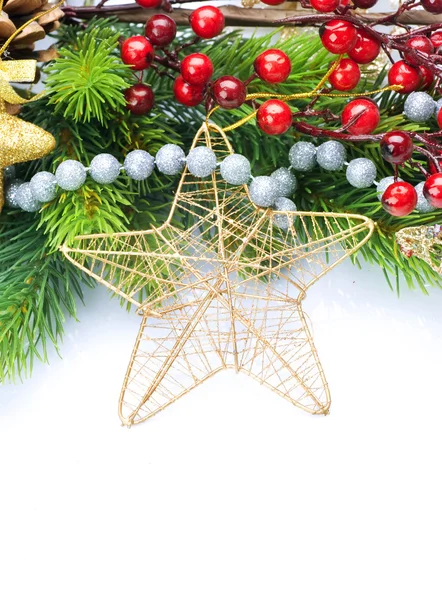 Christmas Decoration Border design isolated on white — Stock Photo, Image