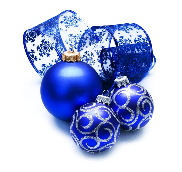 Christmas Baubles over white — Stock Photo, Image