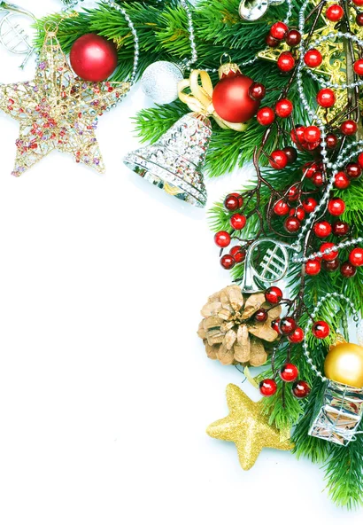 Noel köşe tasarım üzerinde beyaz — Stok fotoğraf