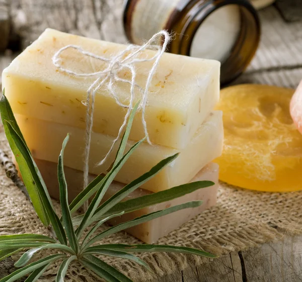 Handmade Soap closeup. Spa products — Stock Photo, Image