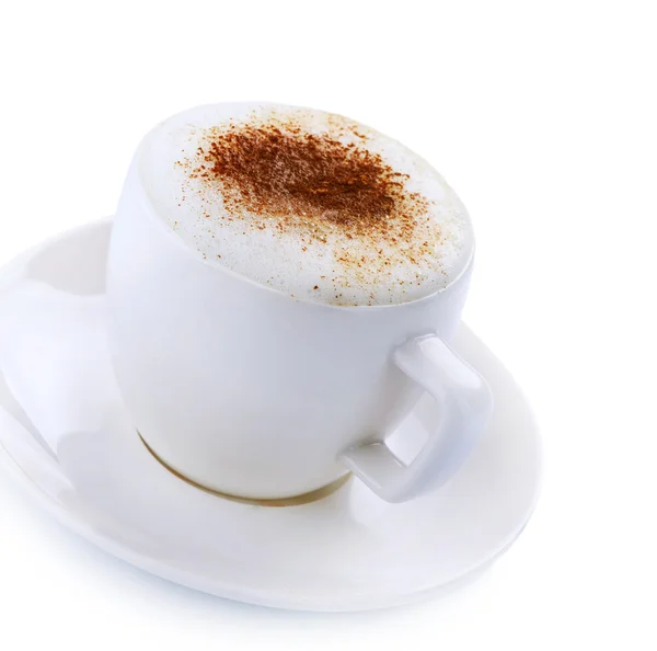Káva cappuccino nebo latte nad bílá — Stock fotografie