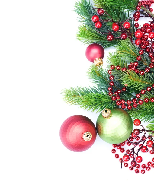 Christmas Border Decorations over white — Stock Photo, Image