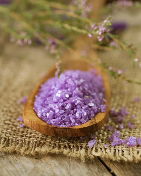 Spa lavendel salt — Stockfoto