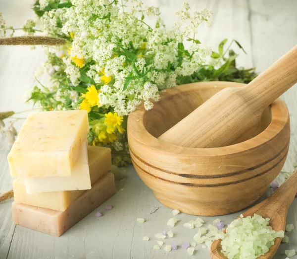 Herbal Cosmetics. Spa Products — Stock Photo, Image