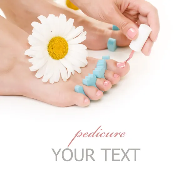 Pedicure. Vrouw voeten close-up — Stockfoto