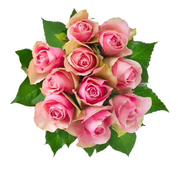 Mazzo di Fiori di Rosa isolato su bianco — Foto Stock